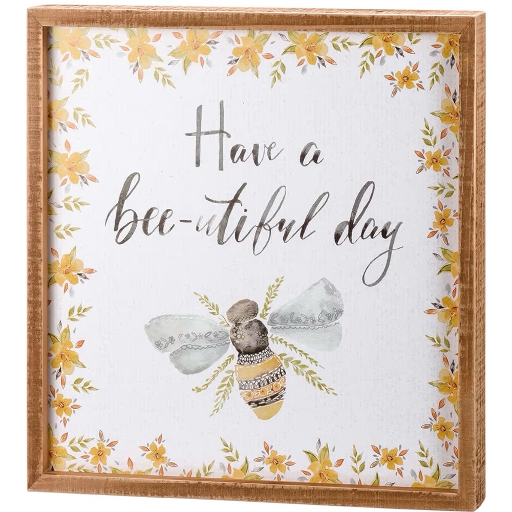 Bee-Themed Wall Art with Floral Border